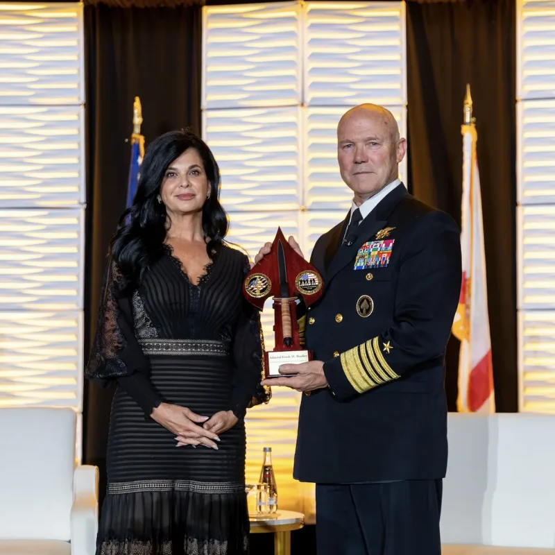 OHF CEO Kerry Irvini and USSOCOM Commander, Admiral Frank Bradley